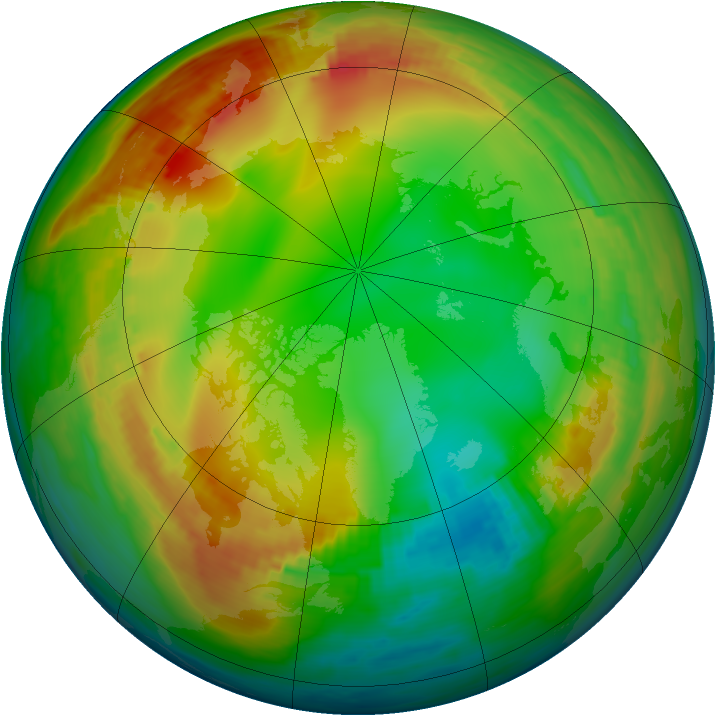Arctic ozone map for 08 January 1984